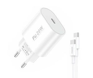 Mobil - Adaptere og ladere - Foneng Fast charger  1x USB EU39 + USB Type C cable - EU39 Type-C to Type