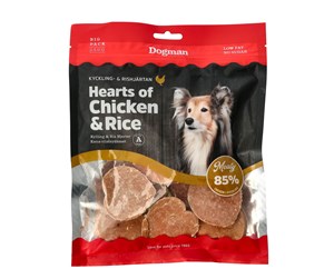 Hund - Dogman Hearts of Chicken & Rice 250g - 479383