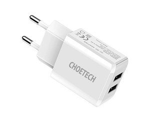 Mobil - Adaptere og ladere - Choetech Power charger  C0030 2A 2x USB (white) - C0030 EU