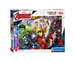 Puslespill - Clementoni Brilliant Puzzle Marvel Superheroes 104st. Gulv - 20181