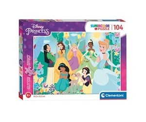 Puslespill - Clementoni Glitter Puzzle Disney Princess 104pcs. Gulv - 20346