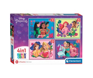 Puslespill - Clementoni Puzzles Disney Princess 4in1 Gulv - 21517