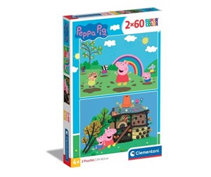 Puslespill - Clementoni Jigsaw Puzzle - Peppa Pig 2x60st. Gulv - 21622