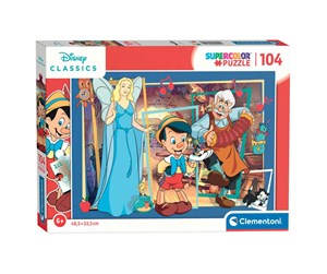 Puslespill - Clementoni Puzzle Disney - Pinocchio 104st. Gulv - 25749