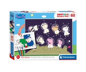 Puslespill - Clementoni Puzzle & Color Peppa Pig 60pcs. Gulv - 26096