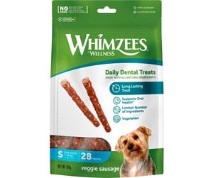 Hund - Whimzees Daily Dental Treats Veggie Sausage S 28p 420g - WH4100420