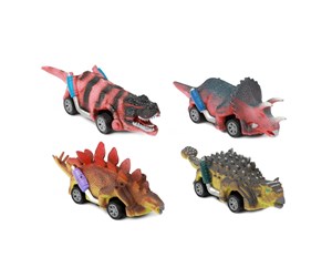 Leketøysbil - Toi-Toys World of Dinosaurs Dino Pullback Car 4 pcs. - 35143A