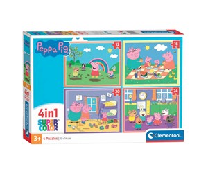 Puslespill - Clementoni 4in1 Puzzle Peppa Pig Gulv - 21516