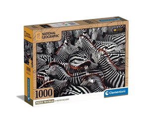 Puslespill - Clementoni Jigsaw Puzzle National Geographics - Zebra 1000 pcs. Gulv - 39729