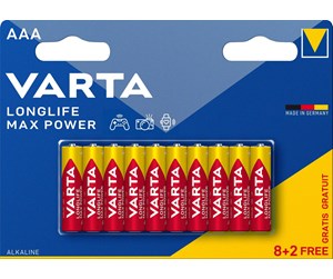 Batteri - VARTA Longlife Max Power AAA 10 Pack (8+2) - 4703101410