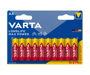 Batteri - VARTA Longlife Max Power AA 10 Pack (8+2) - 4706101410