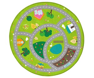 Barnerom - Achoka Play mat Traffic Round 100cm - 88414-E3