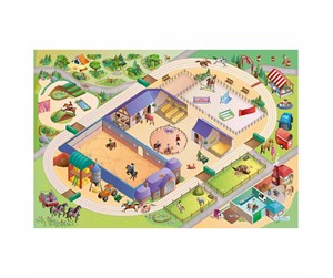 Barnerom - Achoka Play mat Horse Riding School 100x150cm - 11233-E2