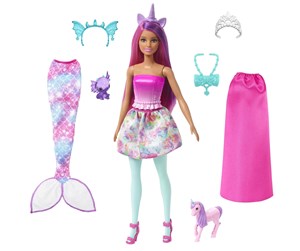 Dukker, Bamser & Utstyr - Barbie Doll And Fantasy Pets Dress-Up Doll Mermaid Tail And Skirt - HLC28