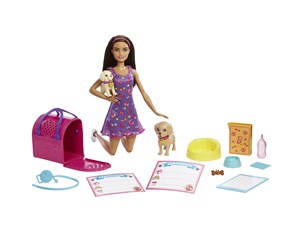 Dukker, Bamser & Utstyr - Barbie Doll And Accessories Pup Adoption Playset With Doll 2 Puppies And Color-Change - HKD86