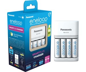 Batteri - Panasonic eneloop BQ-CC55 battery charger - 4 x AA type - NiMH - K-KJ55MCD40E