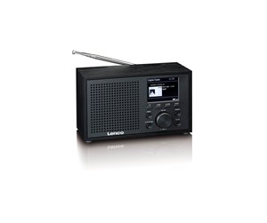 DAB, nettverks- og klokkeradio - Lenco DAR-017BK - Compact and stylish DAB+/FM radio with Bluetooth® and wooden casing - Black - DAB+/FM - Mono - Svart - DAR-017BK