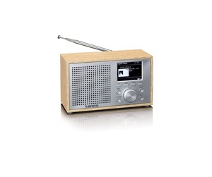 DAB, nettverks- og klokkeradio - Lenco DAR-017WH - Compact and stylish DAB+/FM radio with Bluetooth® and wooden casing - Oakwood - DAB+/FM - Mono - Sølv - DAR-017WD