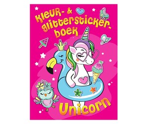 Kreative leker - Mondikaarten Color & Glitter Sticker Book Unicorn - 9789088201493