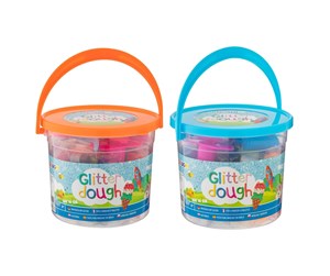 Hobbyartikler - Grafix Glitter clay in bucket 16x16 grams + accessories (Assorted) - 210009