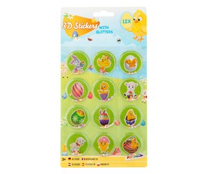 Kreative leker - Creative Craft Group 3D Easter Stickers with Glitter 12pcs. - 810028