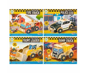 Byggesett - Creative Craft Group Build your own Wooden 3D Vehicle (Assorted) - 400079