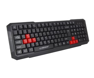 Tastatur - Esperanza WIRED GAMING USB KEYBOARD ASPIS RED - Gamingtastatur - Svart - EGK102R