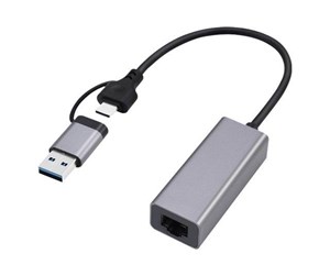 Nettverksadapter - Gembird Cablexpert A-USB3AC-LAN-01 USB 3.1 + type-C Gigabit network adapter space grey - A-USB3AC-LAN-01