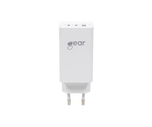 Mobil - Adaptere og ladere - GEAR Charger GAN 220V 2xUSB-C + 1xUSB-A PD 45W + 18W + 3A (total 65W) White - 665088