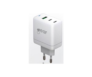 Mobil - Adaptere og ladere - GEAR Charger GAN 220V 2xUSB-C + 1xUSB-A PD/PPS 65W White - 665115