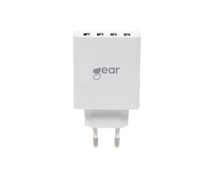 Mobil - Adaptere og ladere - GEAR Charger 220V 4xUSB-A 5A/25W White - 665096