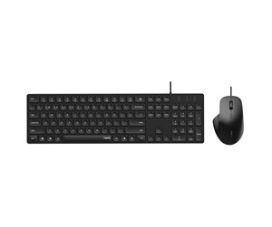 Tastatur - RAPOO Keyboard/Mice Set NX8020 Wired USB Black - Tastatur & Mussett - Nordisk - Svart - 12323