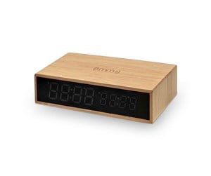 Mobil - Adaptere og ladere - Mikamax Bamboo Wireless Charger Clock - 05103