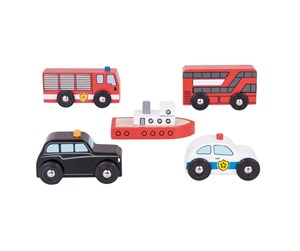 Treleker - Bigjigs Wooden Vehicles 5pcs. - BJT064