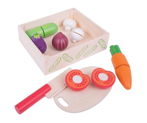 Treleker - Bigjigs Wooden Box with Cut Vegetables - BJ473