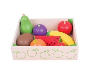 Treleker - Bigjigs Wooden Box with Fruit 9 pcs. - BJ476