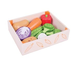 Treleker - Bigjigs Wooden Box with Vegetables 12 pcs. - BJ477