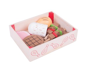 Treleker - Bigjigs Wooden Box with Meat Products 9 pcs. - BJ474