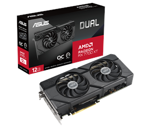 Grafikkort - ASUS Radeon RX 7700 XT DUAL OC - 12GB GDDR6 RAM - Grafikkort - 90YV0JZ0-M0NA00