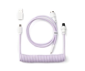 Tastatur - Keychron Coiled Aviator USB-C Cable Straight - Light Purple - Upgrade Accessories - Lilla - Cab-17