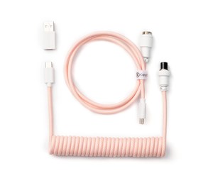 Tastatur - Keychron Coiled Aviator USB-C Cable Straight - Light Pink - Upgrade Accessories - Rosa - Cab-15