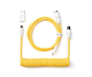 Tastatur - Keychron Coiled Aviator USB-C Cable Straight - Yellow - Upgrade Accessories - Gul - Cab-16