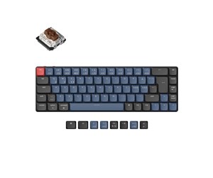 Tastatur - Keychron K7 Pro QMK/VIA RGB Wireless - Gateron Low Profile Brown Hot Swap - Gamingtastatur - Uten numpad - Nordisk - Svart - K7P-H3