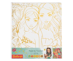 Kreative leker - Besties Canvas Painting by Numbers 30x30cm (Assorted) - 140038