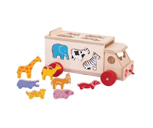 Babyleker - Bigjigs Wooden Shape Box Truck 11dlg. - BJ300