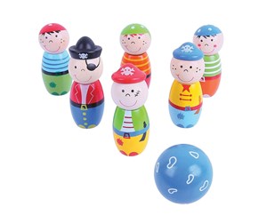 Utendørsleker - Bigjigs Wooden Bowling Set Pirates 7 pcs. - BJ853