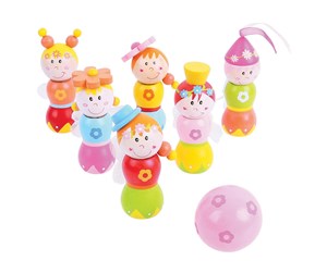 Utendørsleker - Bigjigs Wooden Bowling Set Princesses 7 pcs. - BJ864