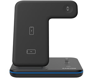 Mobil - Adaptere og ladere - Canyon WS-302 wireless charging stand - 3-in-1 - Lightning/Micro-USB Type B - 15 Watt - Black - CNS-WCS302B