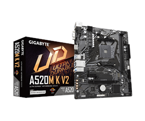 Hovedkort - GIGABYTE A520M K V2 Hovedkort - AMD A520 - AMD AM4 socket - DDR4 RAM - Micro-ATX - A520M K V2