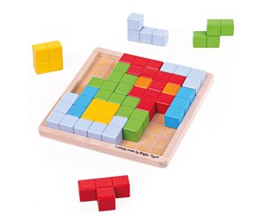 Babyleker - Bigjigs Wooden Block Puzzle Patterns - 33019